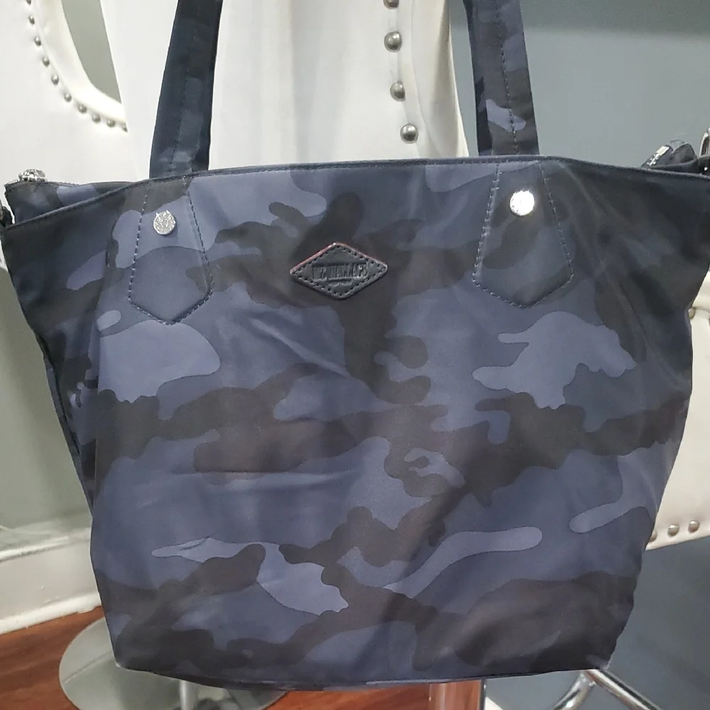 MZ Wallace Black and Gray Camo  Tote Bag with Durable Design - Picture 7 of 15